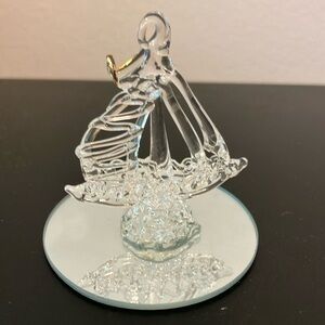 Elegant Glass Sailboat Figurine